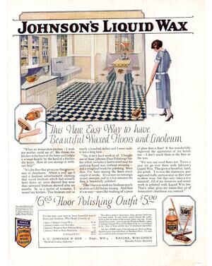 Johnsons Liquid Wax / Armstrong Linoleum Flooring Advertisement 1925 Home Decor